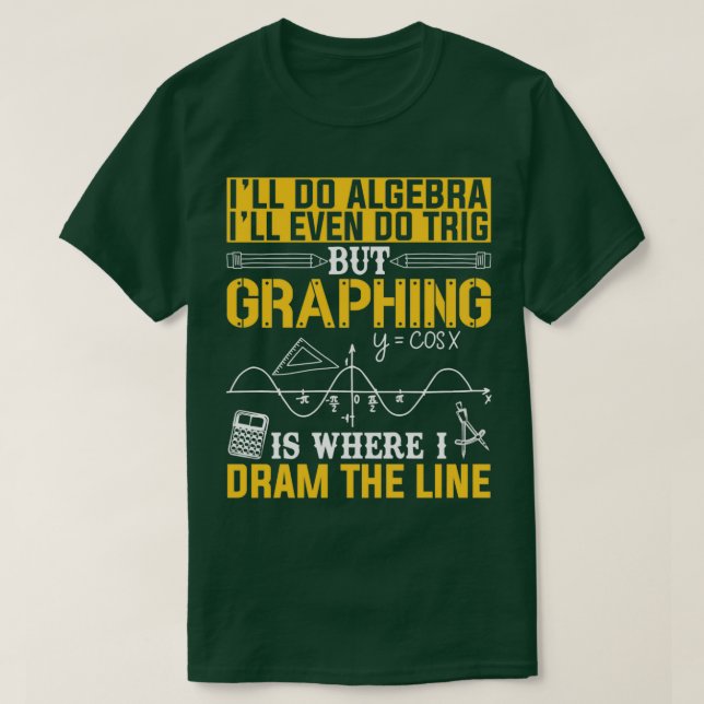 T-shirt Algebra Trigonométrie Math Enseignant Chemise (Design devant)