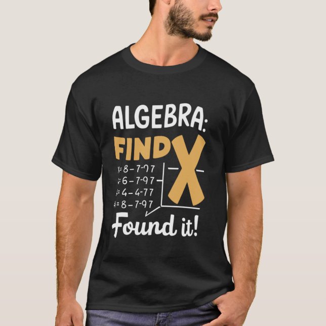 T-shirt Algebra Trouver X Funny Enseignant en mathématique (Devant)