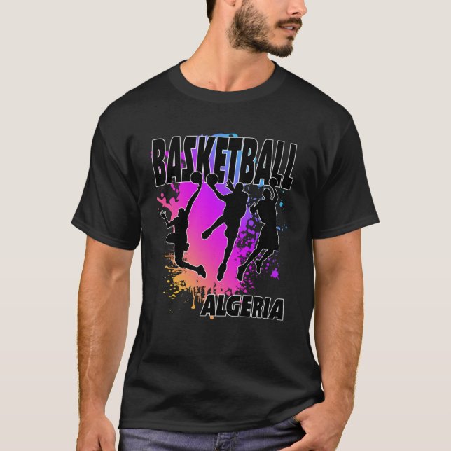T-shirt Algeria Flag  Love Playing Basketball (Devant)