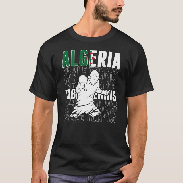 T-shirt Algeria Table Tennis  Support Algerian Ping Pong T (Devant)