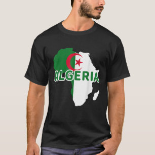 T-shirt Algérie Carte du drapeau de la Fierté algérienne A