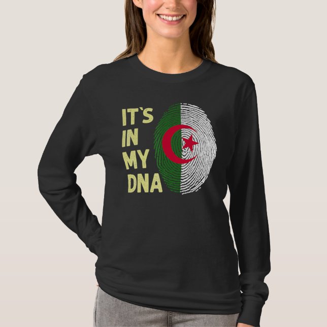 T-shirt Algérie Dans Mon Adna Algérie Équipe Drapeau Algér (Devant)