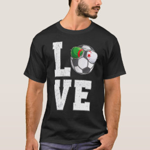 T-shirt Algérie Soccer Love Drapeau Algérien