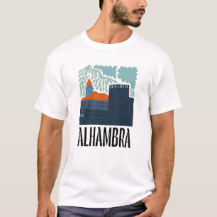 T-shirt Alhambra Granada Espagne Voyage abstrait art flora