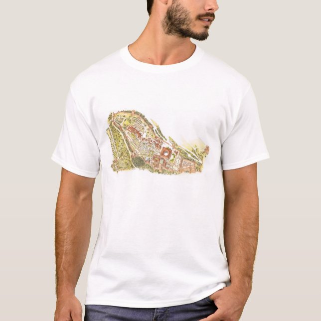 T-shirt Alhambra Grenade Espagne. Vue aérienne (Devant)