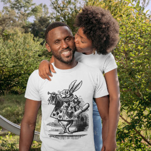 T-shirt Alice au pays des merveilles vintage Lapin Blanc e