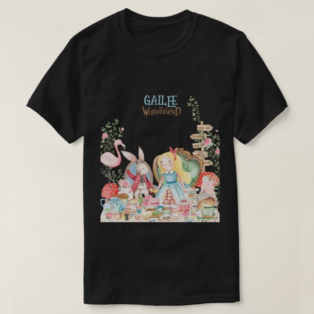 T-shirt Alice Aventures dans Woderland Anniversaire Tea Pa (Design devant)