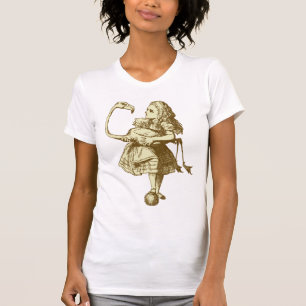 T-shirt Alice et Flamant rose ont encré la sépia