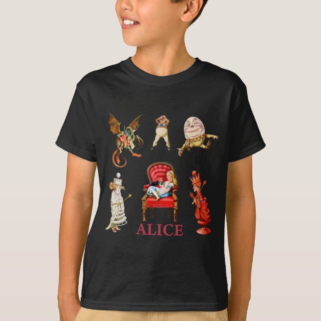 T-shirt Alice et ses amis à travers le miroir (Devant)