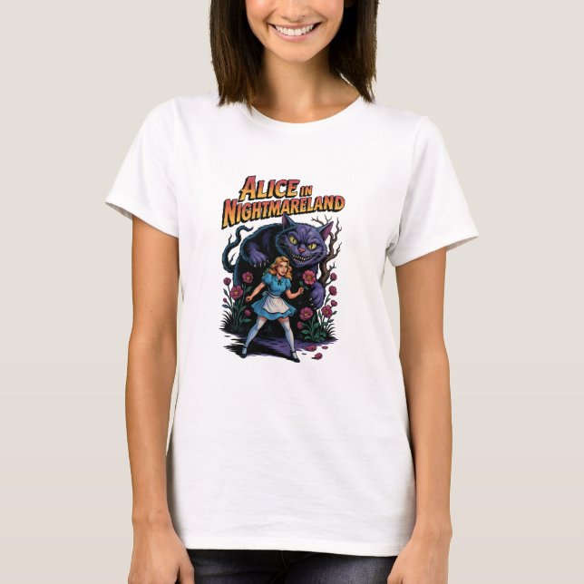 T-shirt Alice in Nightmareland - Dessin noir (Devant)