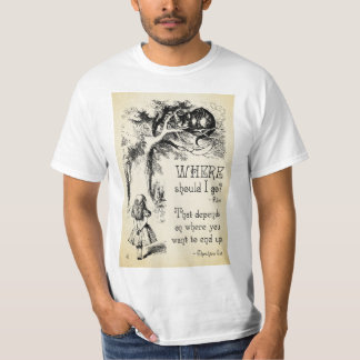 T-shirt Alice in Wonderland - Citation Cheshire Cat - Où S