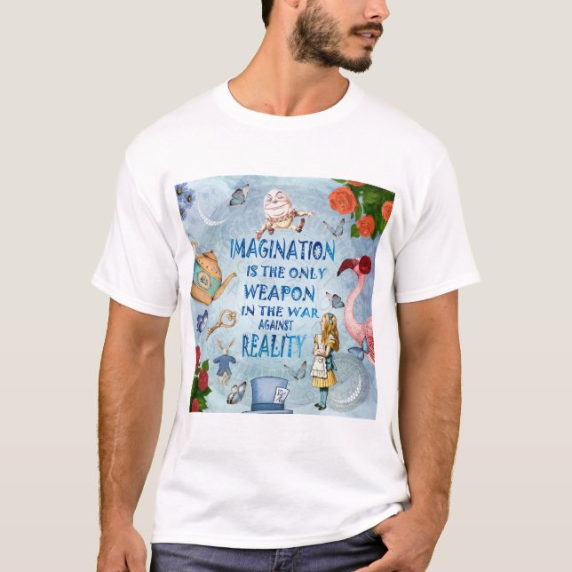 T-shirt Alice In Wonderland Citation - Imagination (Devant)