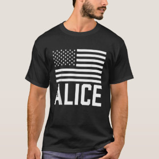 T-shirt Alice Prénom Personnalisé Nom Anniversaire Usa