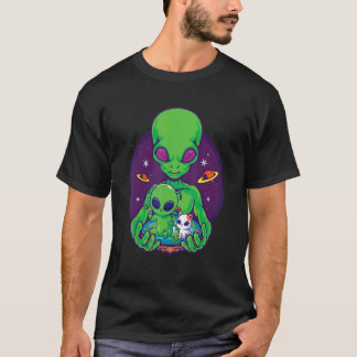 T-shirt Alien And Cat Sci Fi And Animal