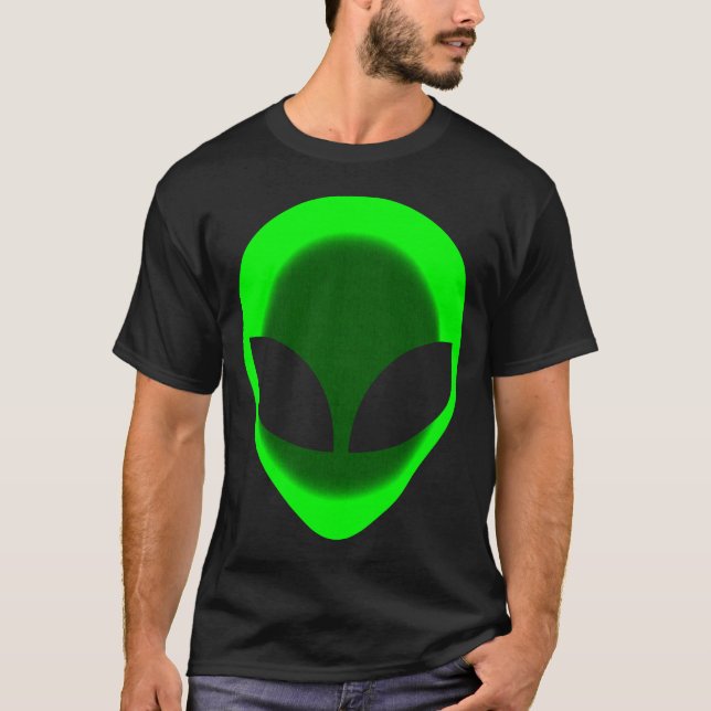 T-shirt Alien au néon vert (Devant)