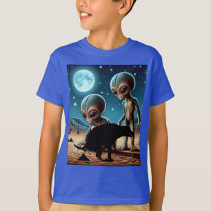 T-shirt Alien Aventure Pooping Chien