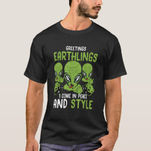 T-shirt Alien Beliver Salutations Terriens Je viens en pai
