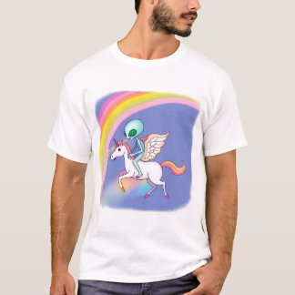 T-shirt Alien chevauchant un Pégase