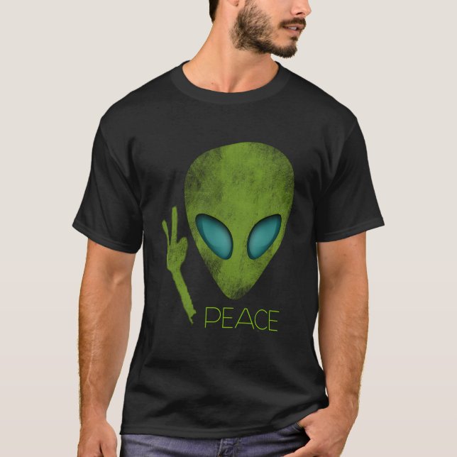 T-shirt Alien Cool de la paix Funny mignon Ufo Lover Anniv (Devant)