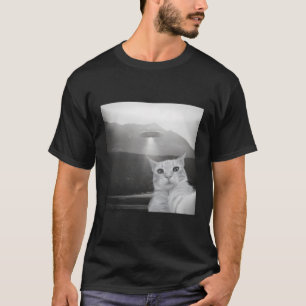 T-shirt Alien De Chat Ufo Selfie