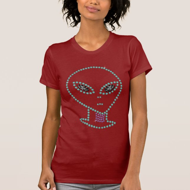 T-shirt Alien de conception de la strass (Devant)
