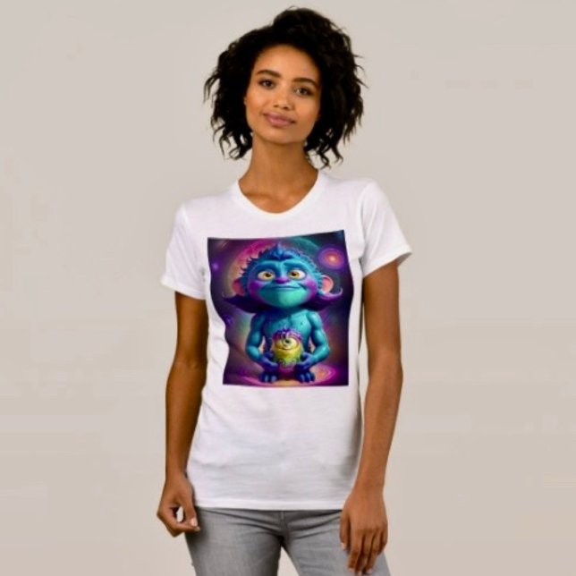 T-shirt Alien de l'espace & Ami    (Comfy tri-blend women’s tee feminine fit, scoop neck, short sleeves, relaxed fit.  
)