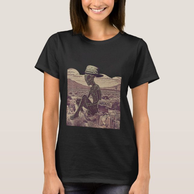 T-shirt Alien & Dog Cool Sci Fi Area 51 Graphic One Friend (Devant)