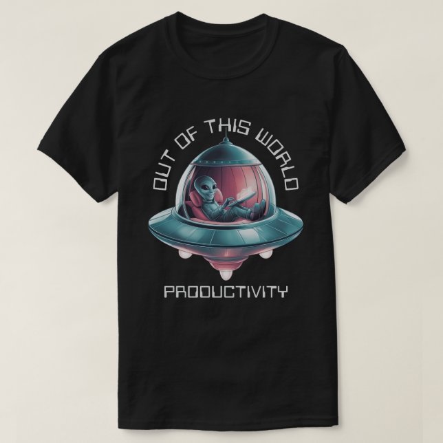 T-shirt Alien drôle en OVNI (Design devant)