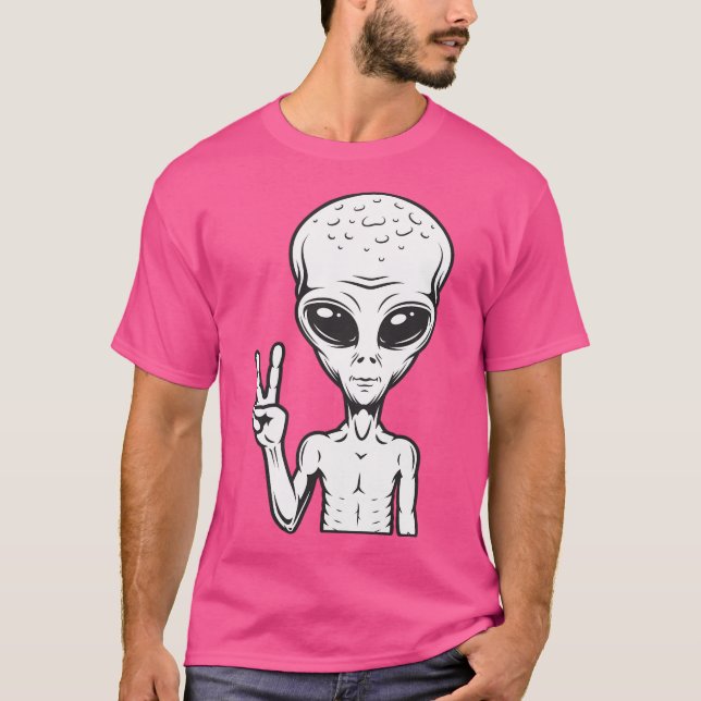 T-shirt Alien Dude Peace Out (Devant)