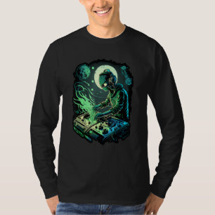 T-shirt Alien EDM Rave Astronaute Alien DJ Alien DJing dan