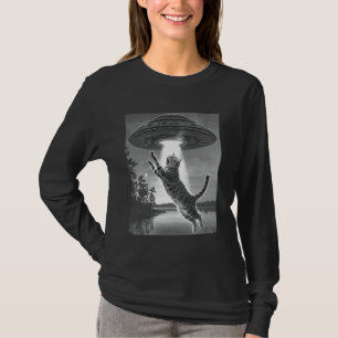T-shirt Alien Enlèvement Chats UFO Soucoupe volante Espace