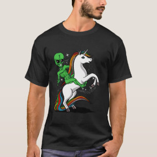 T-shirt Alien Espace équitation Unicorn Funny Ufo Garçons
