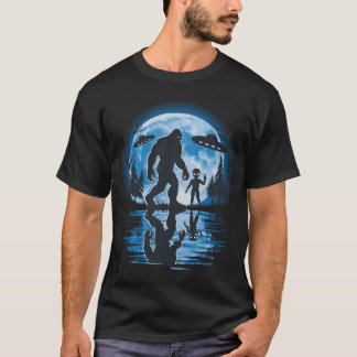 T-shirt Alien Et Lune Bigfoot