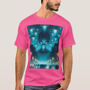 T-shirt Alien Et Soucoupes Volantes Qui Vous Regardent