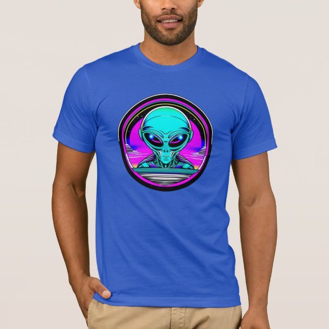 T-shirt Alien extra-terrestre volant un OVNI (Devant)