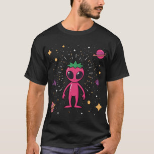 T-shirt Alien Fraise Cosmique – Fruit Sci-Fi Mignon
