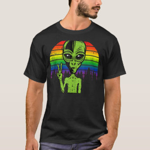 T-shirt Alien Gaylien Lgbt Gay pride Rainbow Flag Ufo