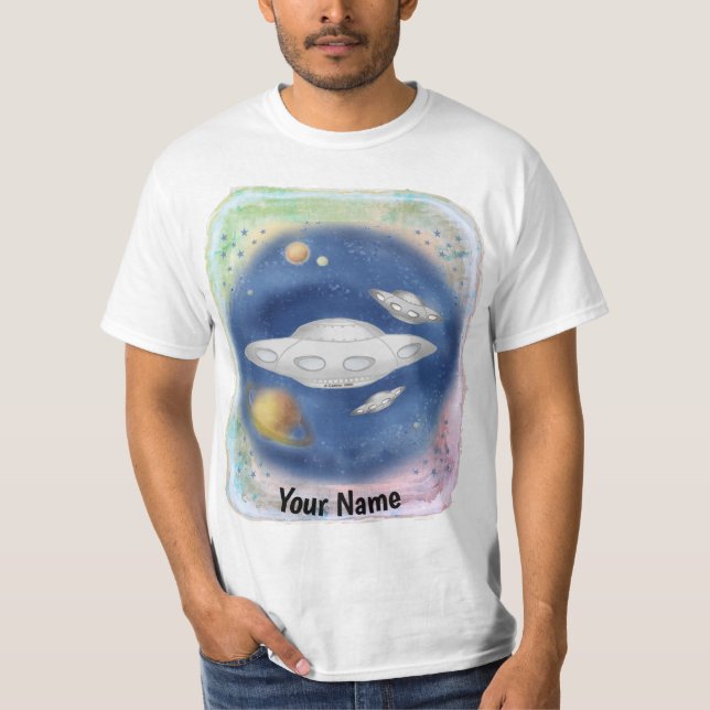 T-shirt Alien gris personnalisé (Devant)