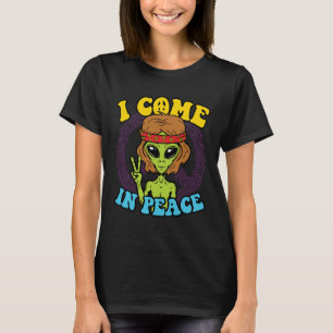 T-shirt Alien Hippie Je viens en paix