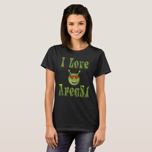 T-shirt Alien - I Love Area 51 (Devant entier)
