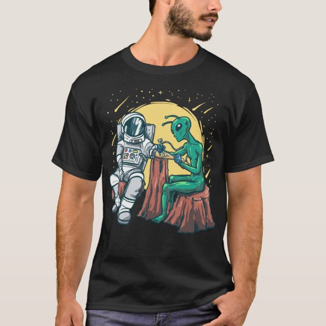 T-shirt Alien Inking Astronaut Enk Drôle Artiste de tatoua (Devant)