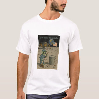 T-shirt Alien Janitor nettoie le mess des touristes lunair