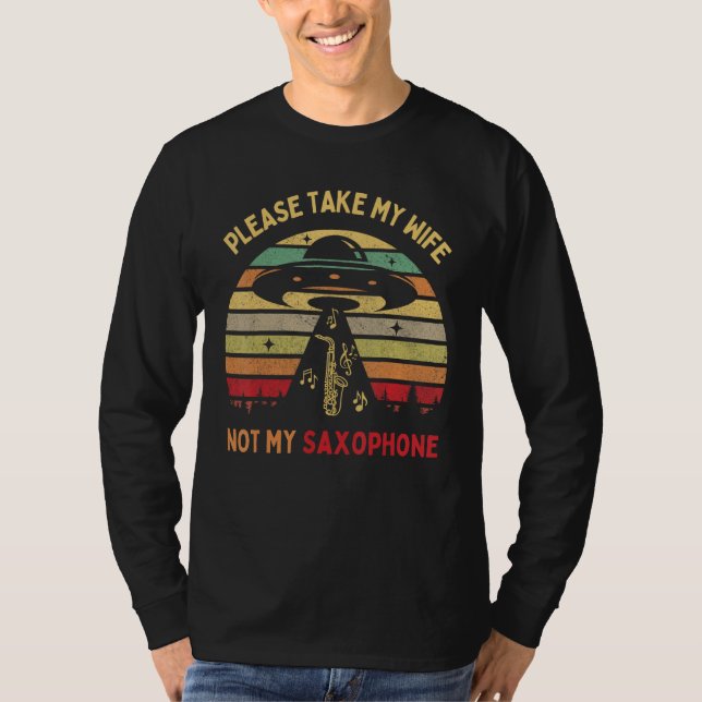 T-shirt Alien UFO Abduction Jazz Saxophone Player Instrume (Devant)
