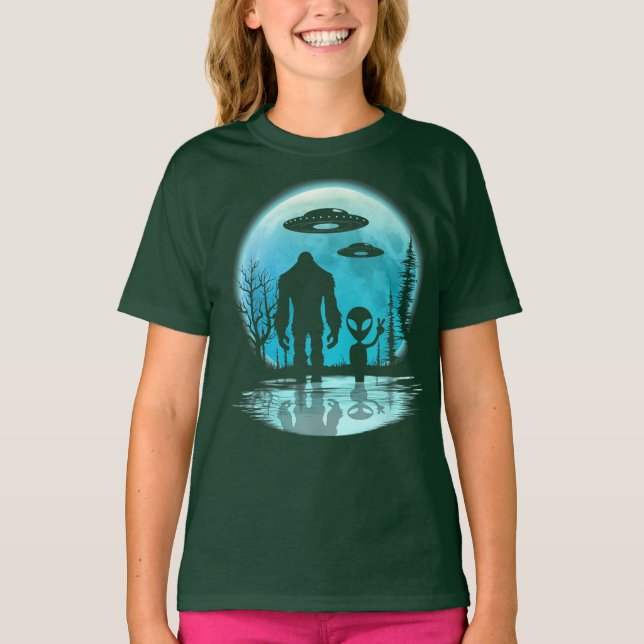 T-shirt Alien UFO Bigfoot (Devant)