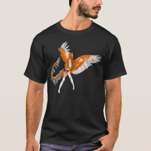 T-shirt alien velu de fille d'Anthro de lapin de dragon de