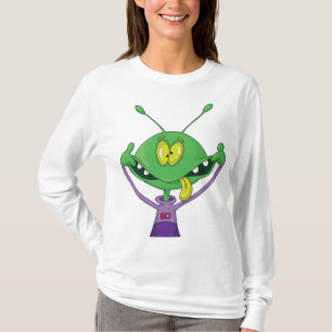 T-shirt Alien vert drôle faisant une grimace