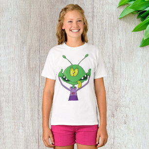 T-shirt Alien vert drôle faisant une grimace idiote