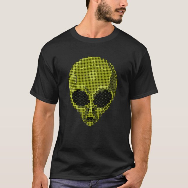 T-shirt Alien vert - Sty futuriste et cosmique (Devant)