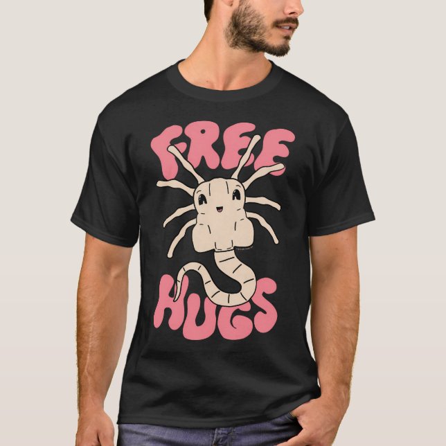 T-shirt Alien Xenomorph Hugs libres (Devant)