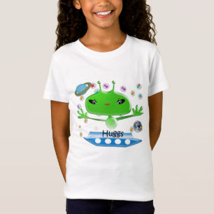 T-Shirt Aliens de l'espace extra-atmosphérique vert mignon